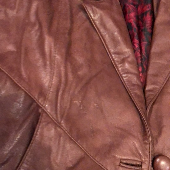 VTG Jacqueline Ferrar Genuine Leather Trench Coat size MP - Picture 15 of 16